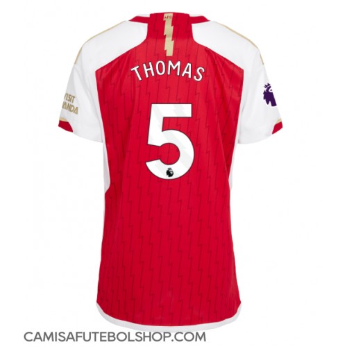 Camisa de time de futebol Arsenal Thomas Partey #5 Replicas 1º Equipamento Feminina 2023-24 Manga Curta